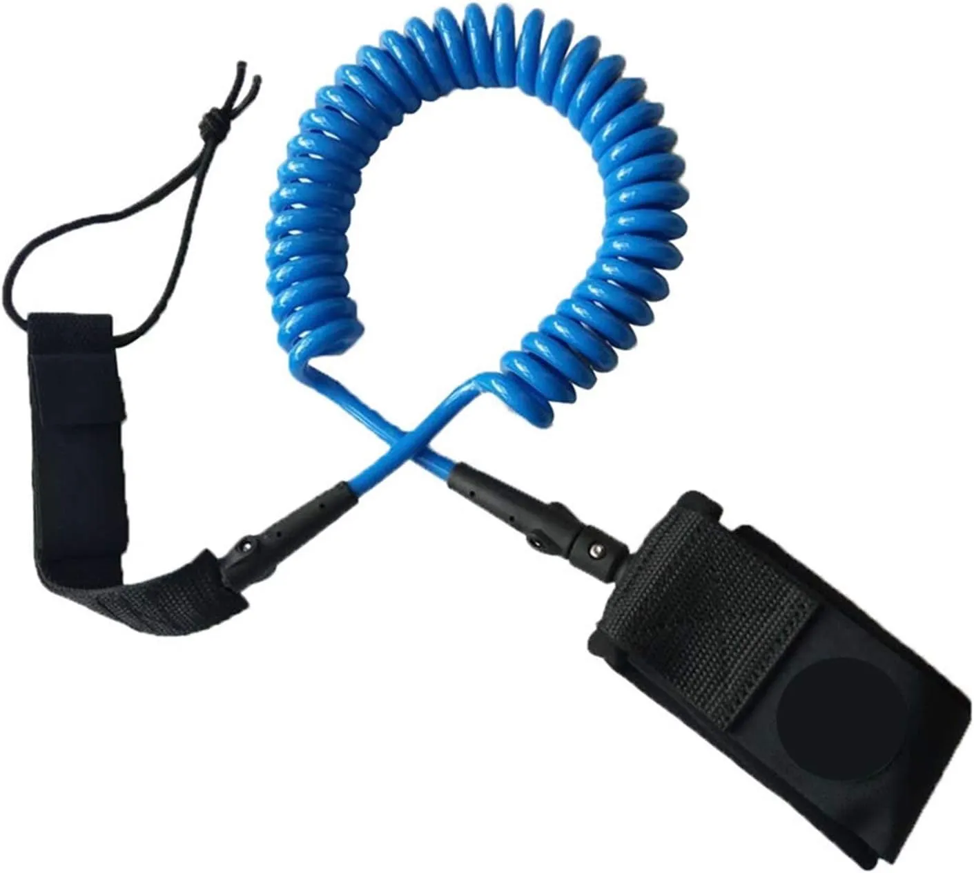12ft Surfboard Leash Coiled Paddle Board Leash 8MM SUP Surfing Leg Rope(Blue)