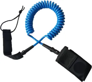 12ft Surfboard Leash Coiled Paddle Board Leash 8MM SUP Surfing Leg Rope(Blue)
