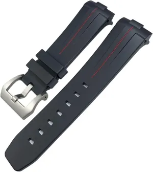 24mm Curved End Rubber Watchband Fit For Panerai PAM441/1312/00111 Stainless Steel Butterfly Buckle Silicone Sports Strap