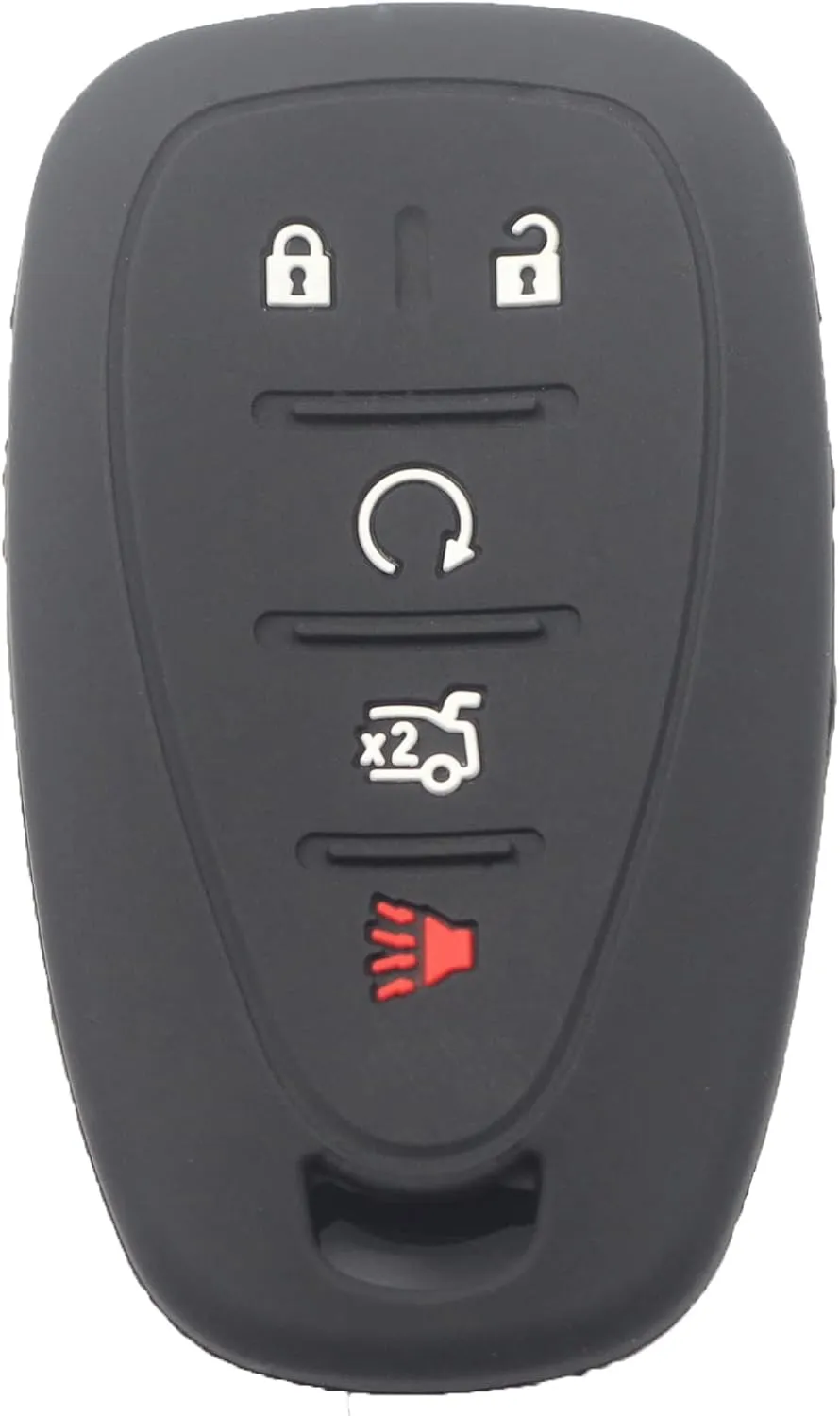 2Pcs Rubber Silicone 5 Buttons Remote Smart Key Fob Cover Case Protector Keyless with Keychain Compatible with Chevrolet Chevy Traverse Blazer Trailblazer Camaro Malibu Equinox Sonic Cruze