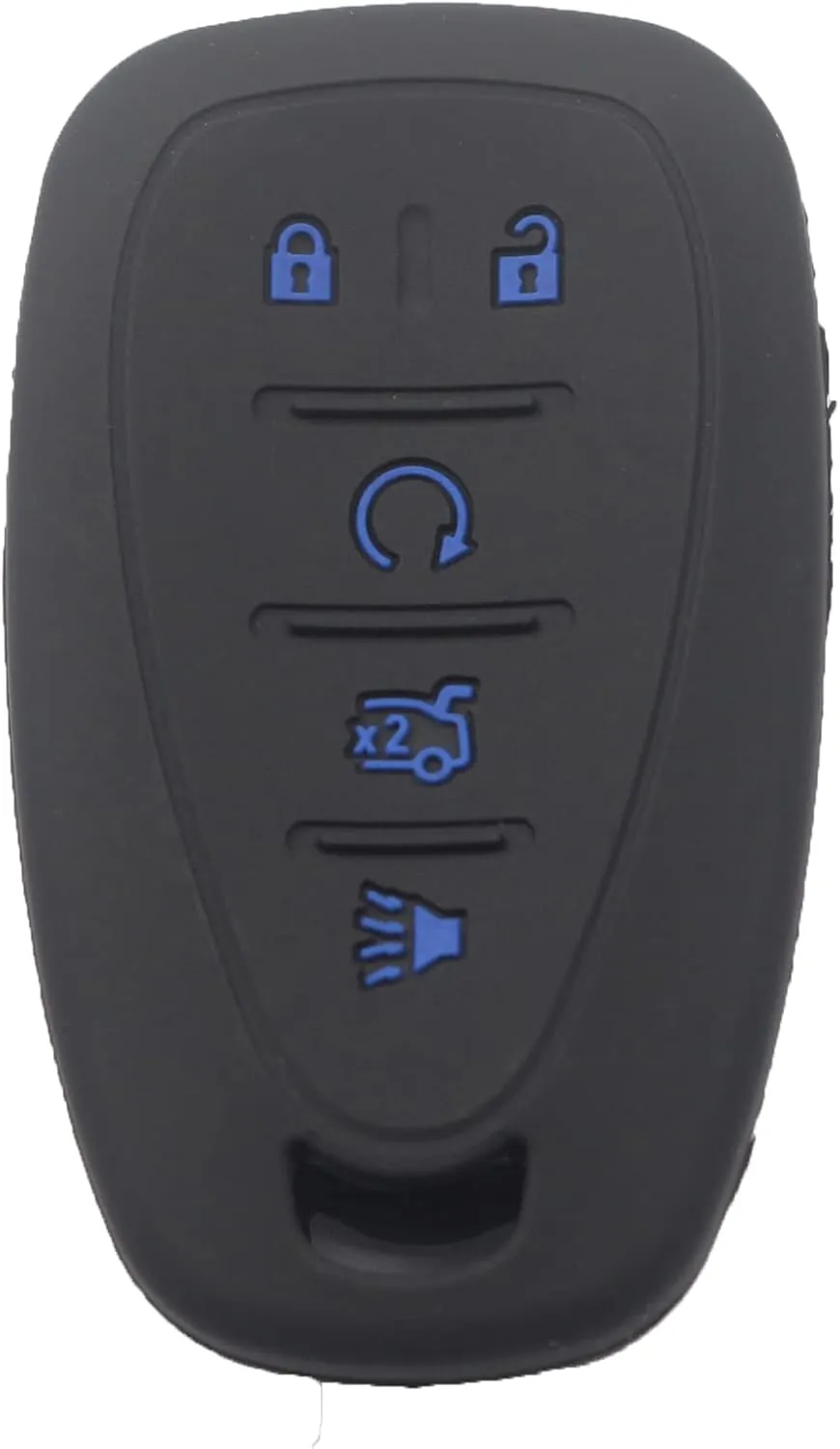 2Pcs Rubber Silicone 5 Buttons Remote Smart Key Fob Cover Case Protector Keyless with Keychain Compatible with Chevrolet Chevy Traverse Blazer Trailblazer Camaro Malibu Equinox Sonic Cruze