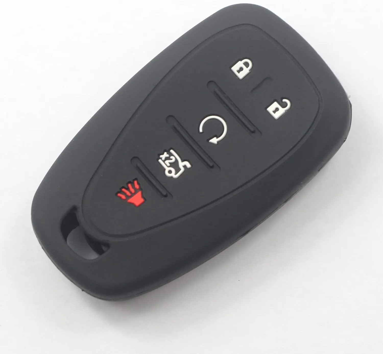 2Pcs Rubber Silicone 5 Buttons Remote Smart Key Fob Cover Case Protector Keyless with Keychain Compatible with Chevrolet Chevy Traverse Blazer Trailblazer Camaro Malibu Equinox Sonic Cruze