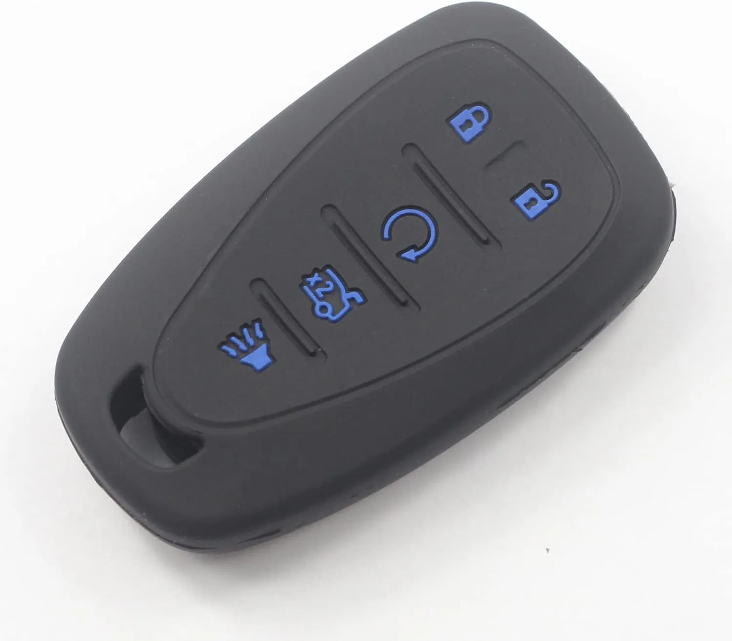 2Pcs Rubber Silicone 5 Buttons Remote Smart Key Fob Cover Case Protector Keyless with Keychain Compatible with Chevrolet Chevy Traverse Blazer Trailblazer Camaro Malibu Equinox Sonic Cruze