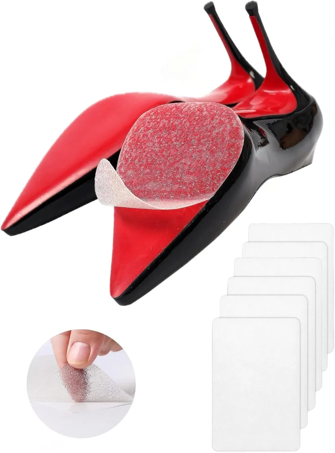 6 Pack - Shoe Sole Protector for High Heels and Shoes | Adhesive Anti Slip Grip | Premium Quality | Certified Clear - Compatible for All Heels | 6 Sheets for 3 Pair of Shoes - 5X5 INCH Sheets