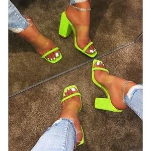 Abigail - Lime Single Strap Heels