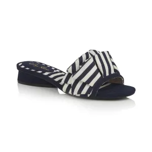 Alena Navy Blue Stripe Slider by Ruby Shoo