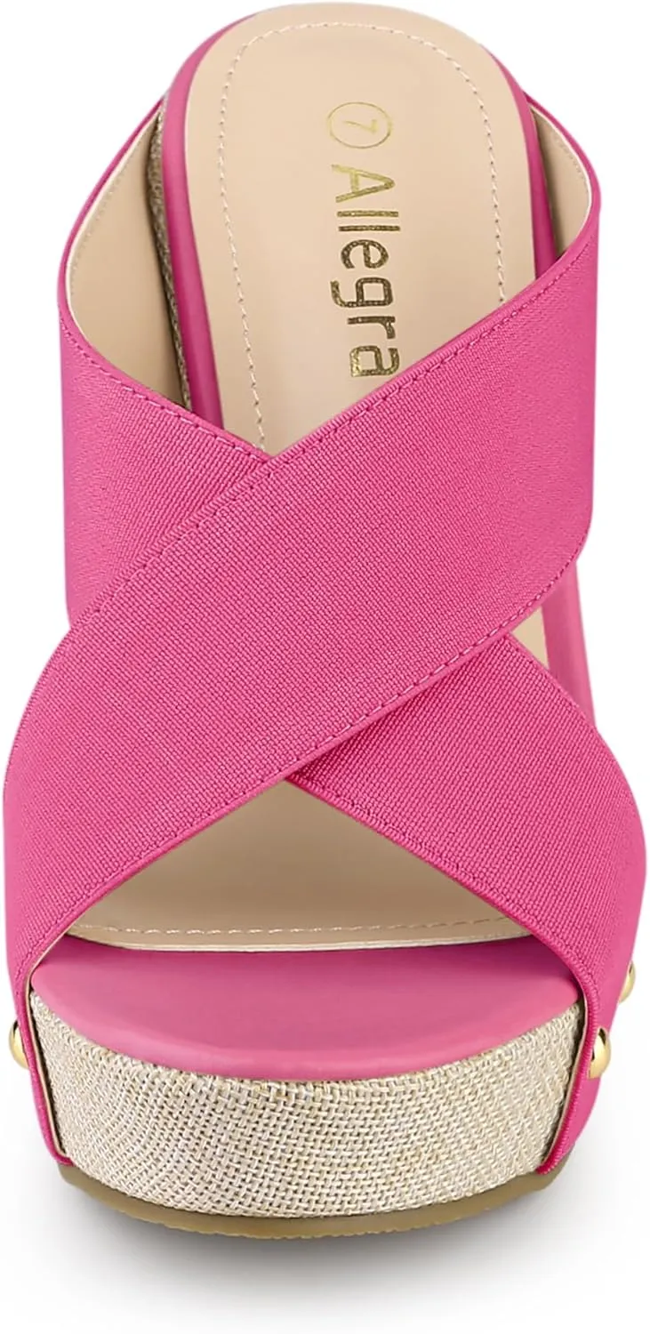 Allegra K Women's Platform Slide Wedge Sandals