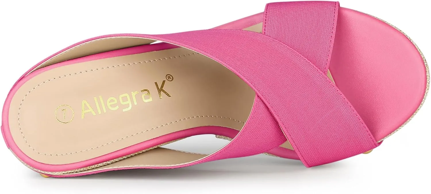 Allegra K Women's Platform Slide Wedge Sandals