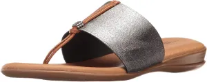Andre Assous Womens Nice Elastic Pewter Slide - 8