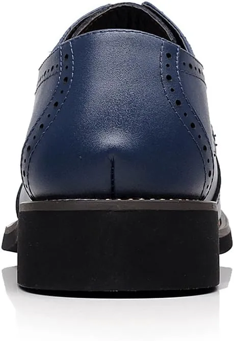 ANUFER Mens British Style Wingtip Brogue Dress Shoes Elegant Pointed Toe Derbies