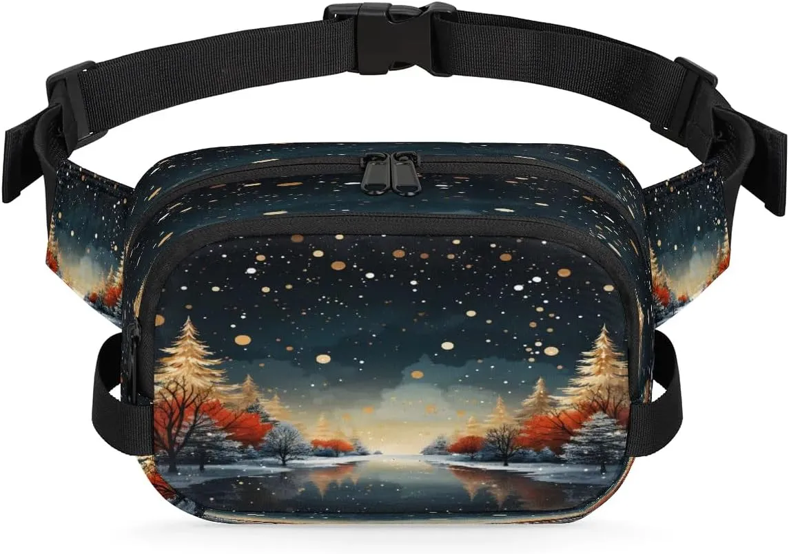 Art Abstract Printing Fanny Packs for Women Men Waterproof Waist Bag with Adjustable Strap Belt Bag for Travel Running Hiking