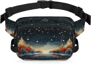 Art Abstract Printing Fanny Packs for Women Men Waterproof Waist Bag with Adjustable Strap Belt Bag for Travel Running Hiking