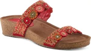Azura Bahama Slide Sandals | Women's Footwear with Beads, Crystals & Cork Wedge