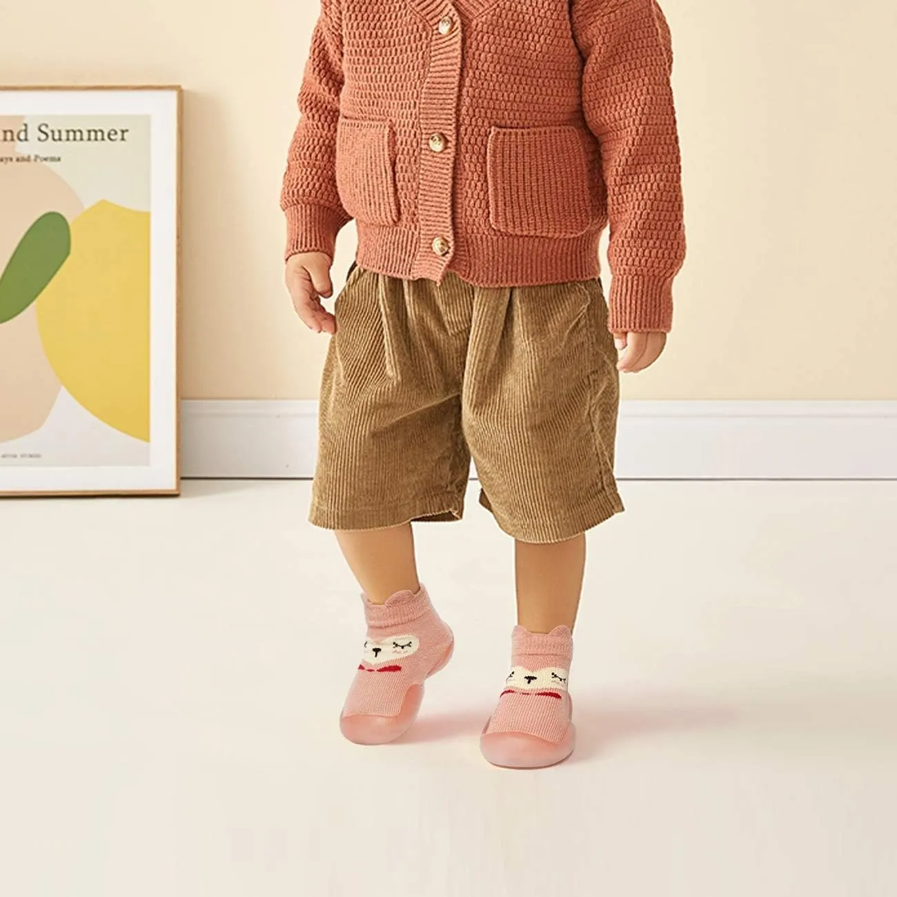 Baby Toddler Slippers Socks Non-Skid Soft Sole Infant Boys Girls Slippers Socks First Walker Breathable Indoor Floor Shoes Socks