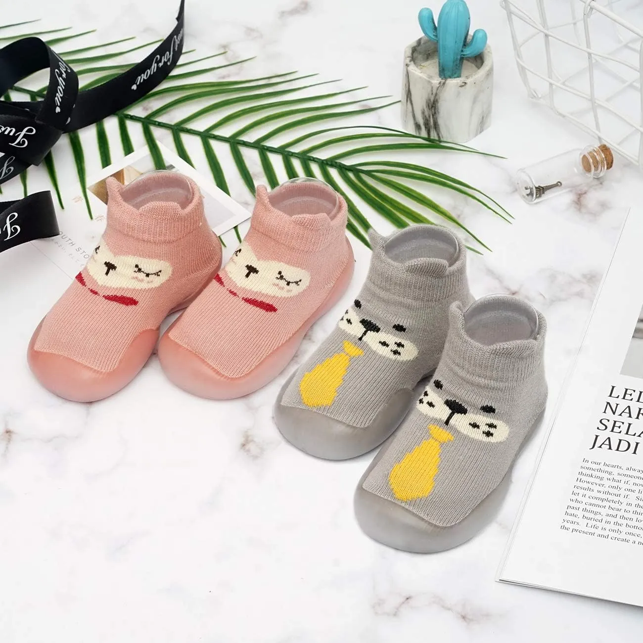 Baby Toddler Slippers Socks Non-Skid Soft Sole Infant Boys Girls Slippers Socks First Walker Breathable Indoor Floor Shoes Socks
