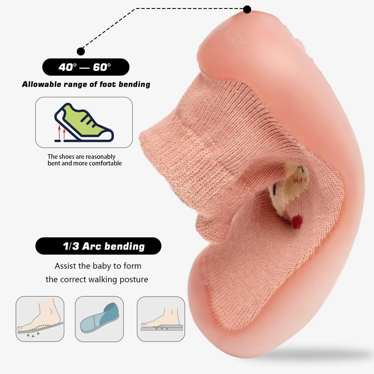 Baby Toddler Slippers Socks Non-Skid Soft Sole Infant Boys Girls Slippers Socks First Walker Breathable Indoor Floor Shoes Socks