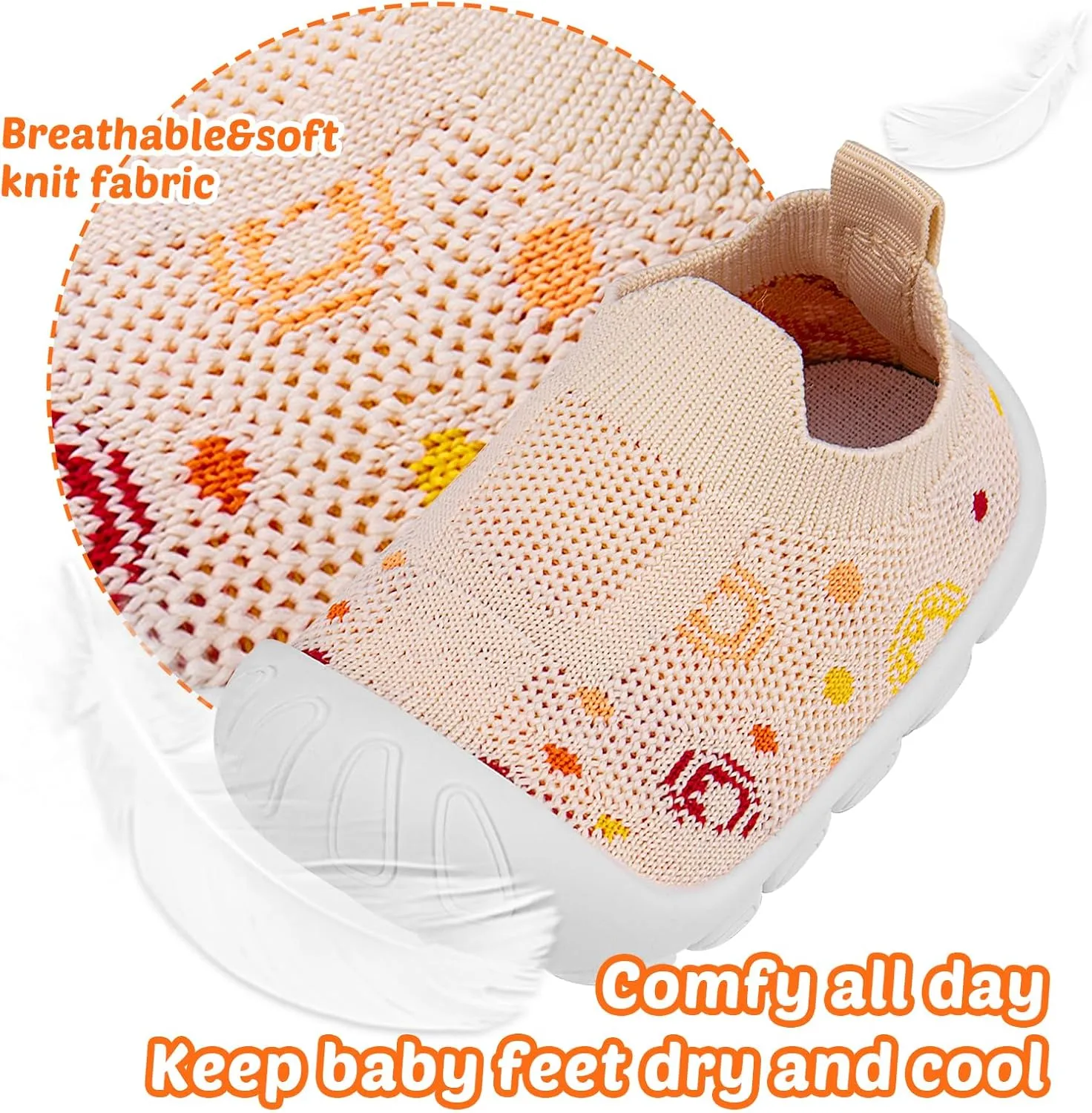 Baby Walking Shoes Toddler Girl Boy Soft Sole Breathable Cotton Canvas Shoes Infant Lightweight Non-Slip Safer Slip-on First Walkers Shoes Casual Tennis Wide Sneakers Rubber Soles Running Outdoor