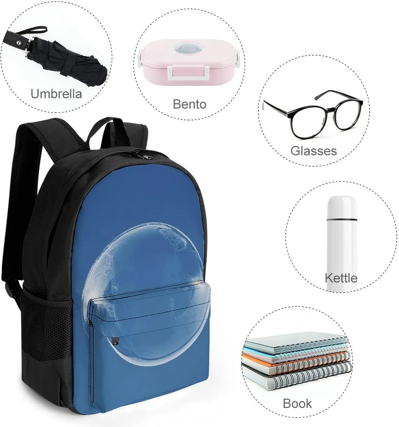 Backpack for Men Women Laptop Backpack A Soap Bubble Casual Daypack Laptop Bag for Travel