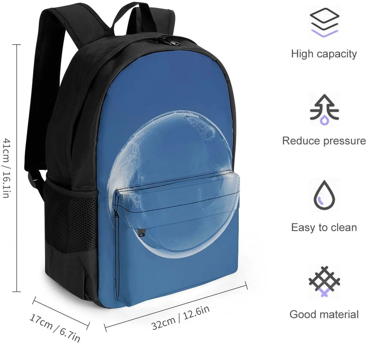 Backpack for Men Women Laptop Backpack A Soap Bubble Casual Daypack Laptop Bag for Travel