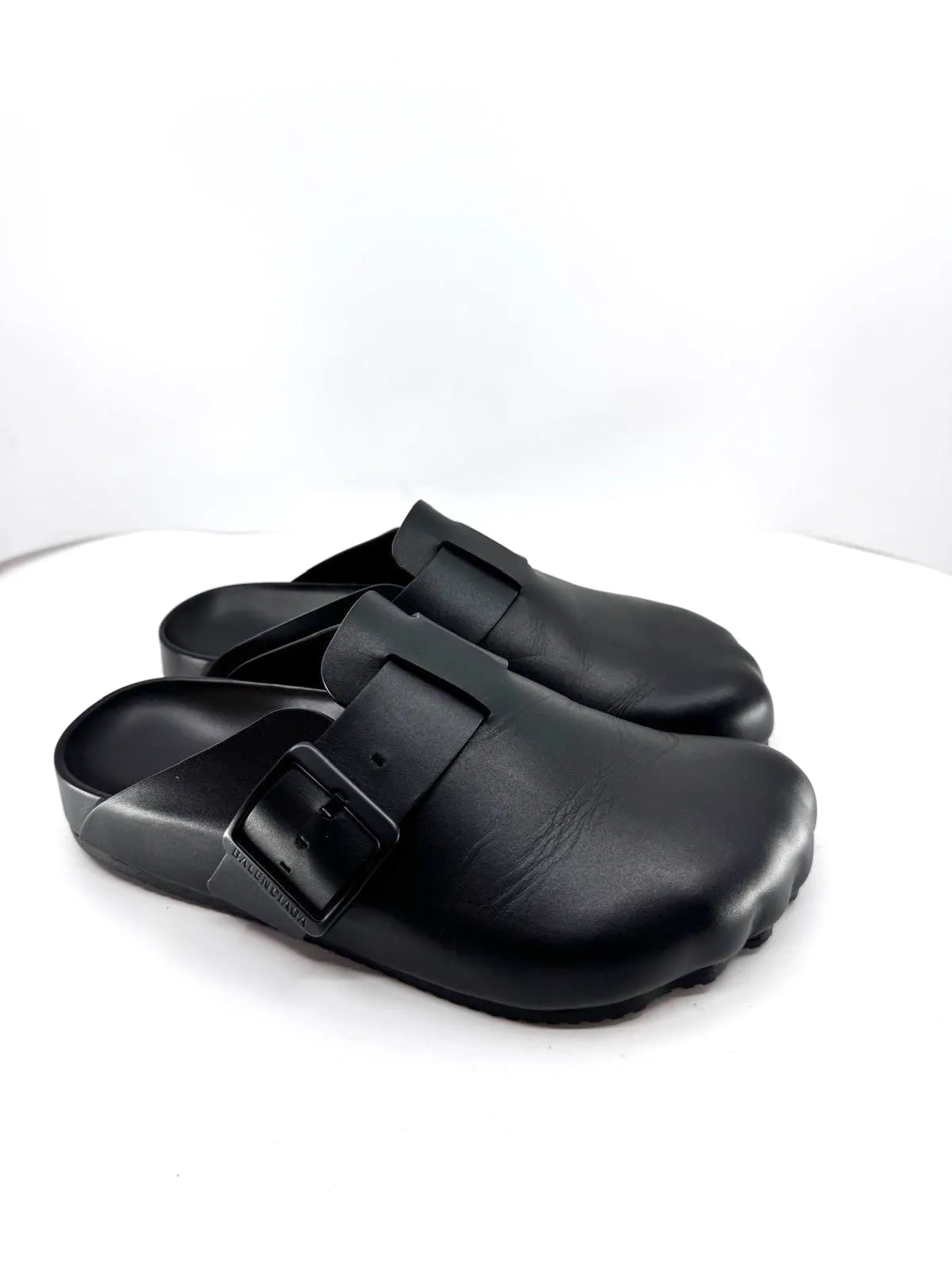 BALENCIAGA SUNDAY CALFSKIN LEATHER MULE CLOGS