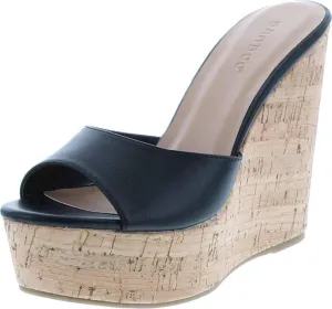 BAMBOO® Women's Clear Band Platform Wedge Slide
