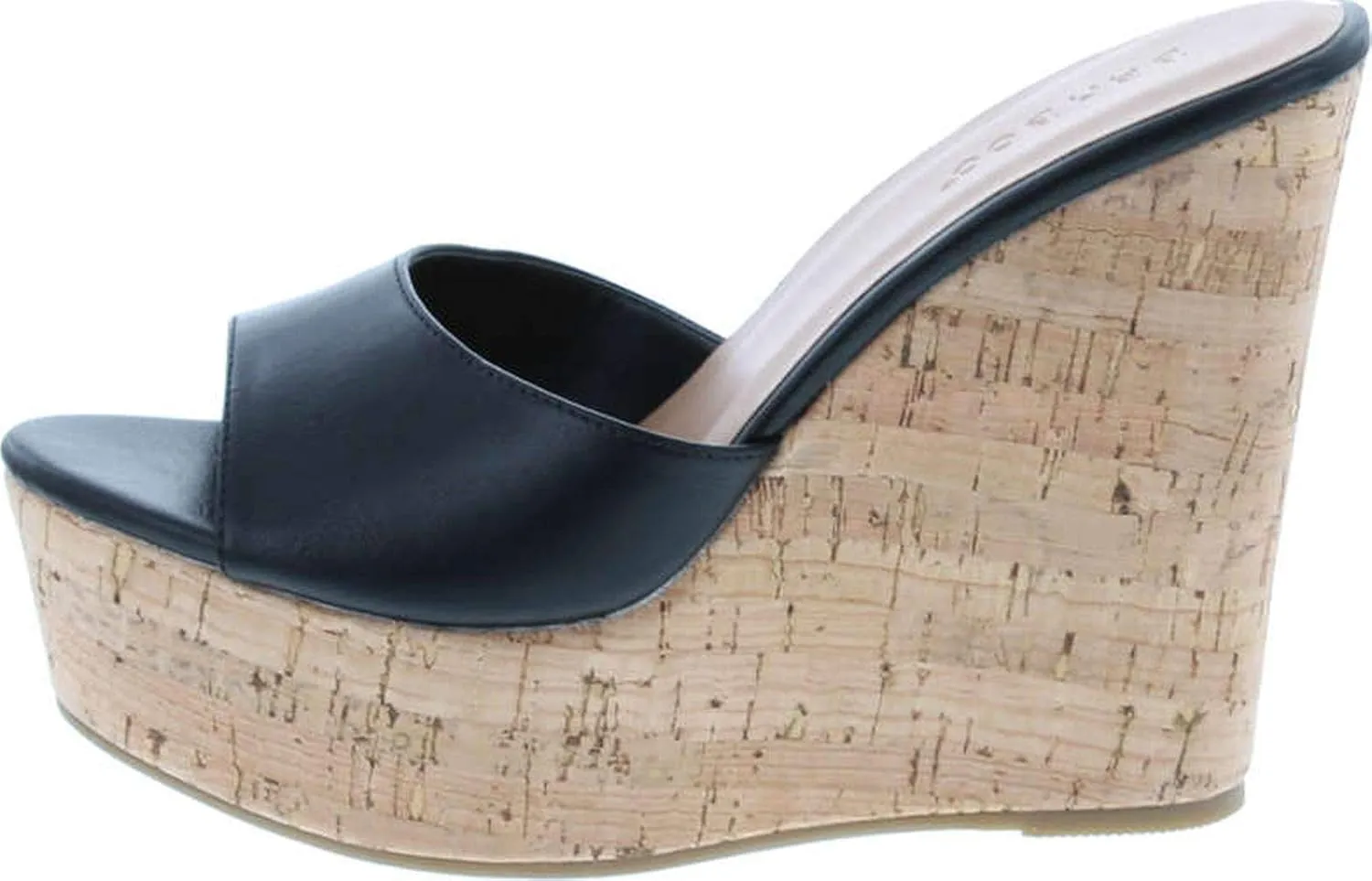 BAMBOO® Women's Clear Band Platform Wedge Slide