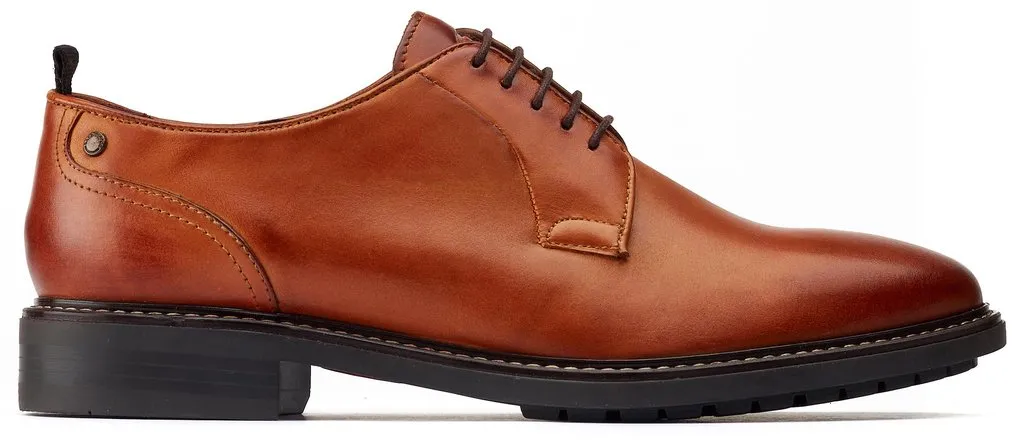 Base London Boston Washed Tan Derby Style Shoe
