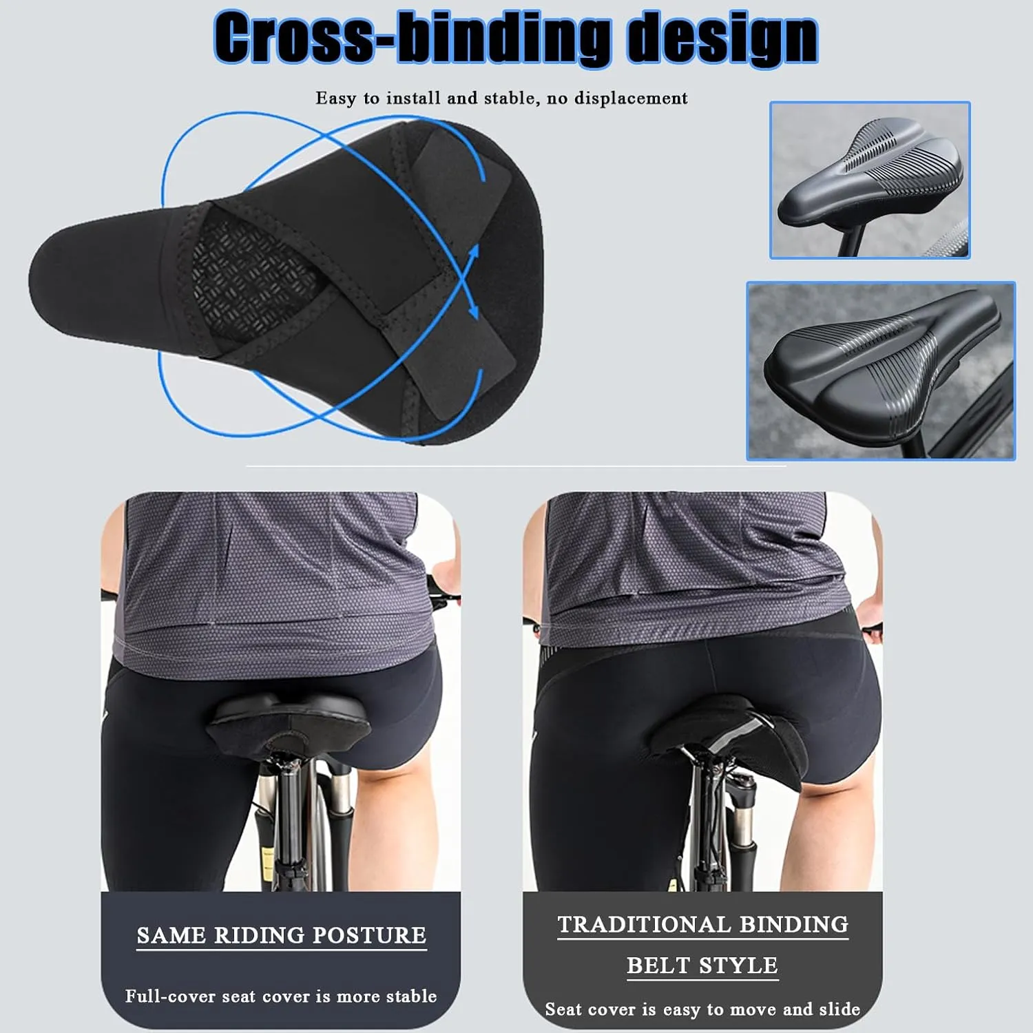 Bike Seat Cushion for Diamondback Haanjo Comp Hawrelak Heist 3 Hook Insight, Memory Foam & Gel Padded Cover Bicycle Seat for Men Women Shock-Absorbing Comfort Bike Seat Pad,D