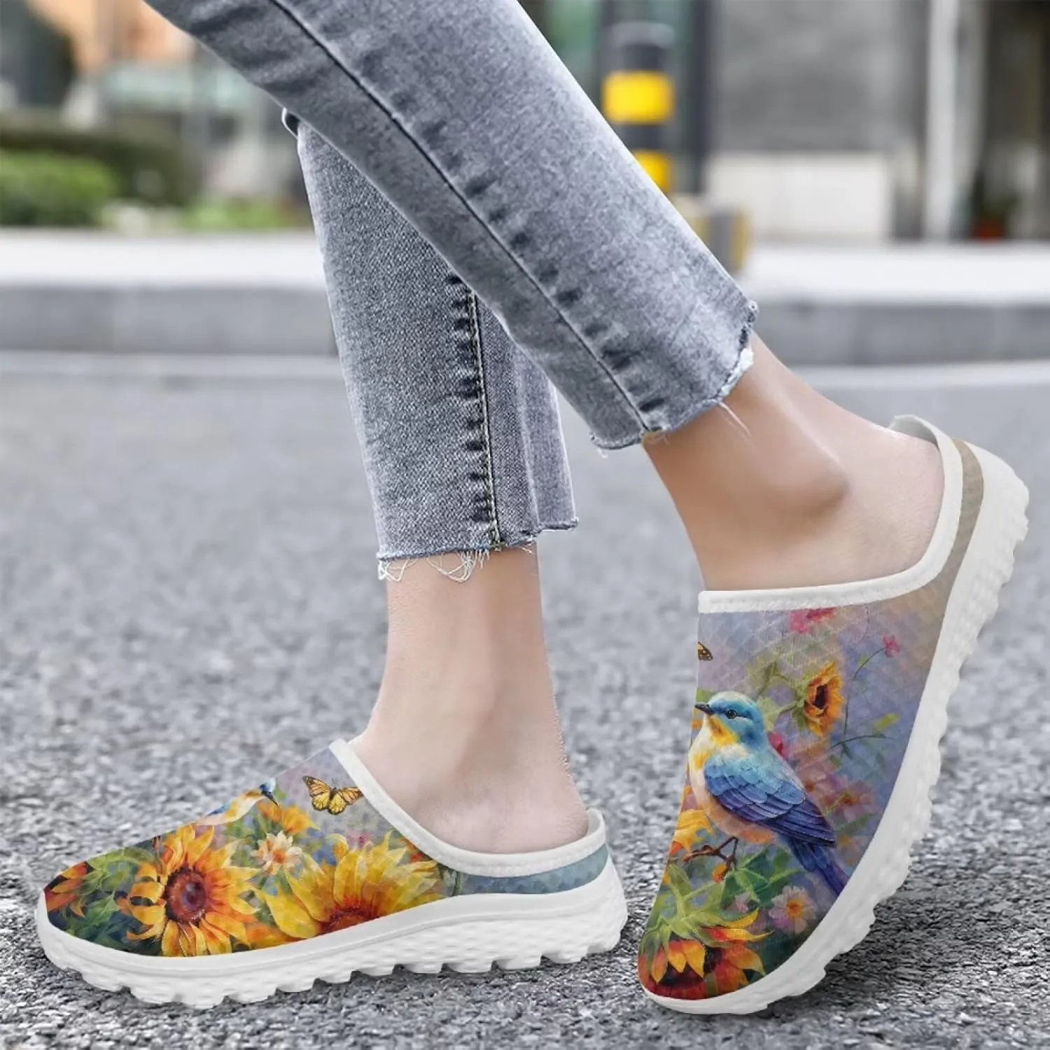 Binienty Womens Mule Shoes Slip on Mesh Garden Clogs Fashion Four Seasons Walking Shoe Outdoor Footwear