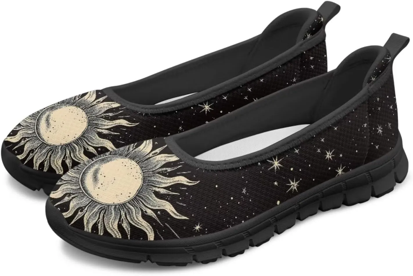 Binienty Women's Slip on Sneaker Shoe Fashion Ballet Loafer Flats Stretch Knit Upper Arch Support Nurse Teacher Shoes