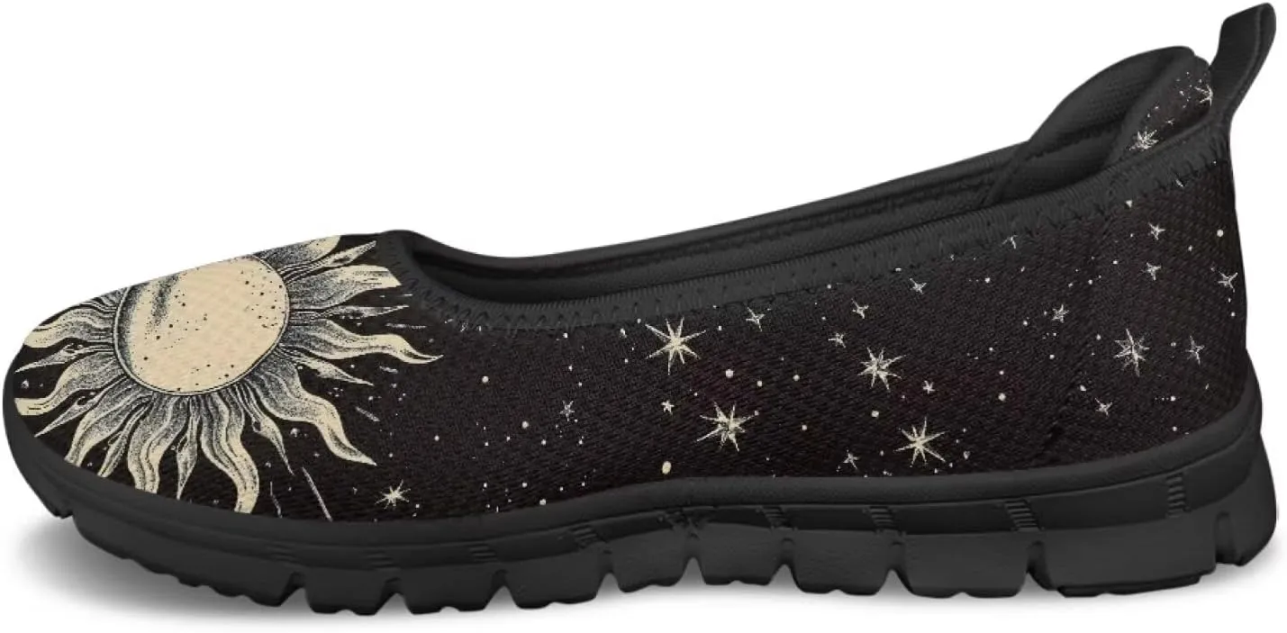 Binienty Women's Slip on Sneaker Shoe Fashion Ballet Loafer Flats Stretch Knit Upper Arch Support Nurse Teacher Shoes