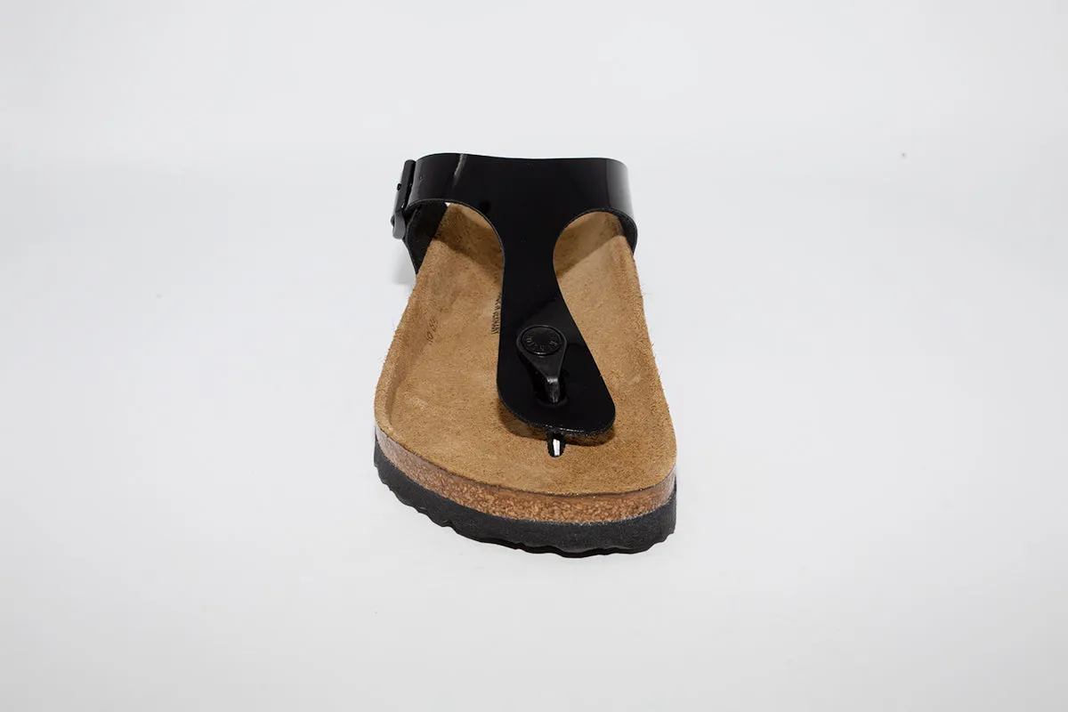 BIRKENSTOCK - GIZEH TOE POST MULE - BLACK PATENT