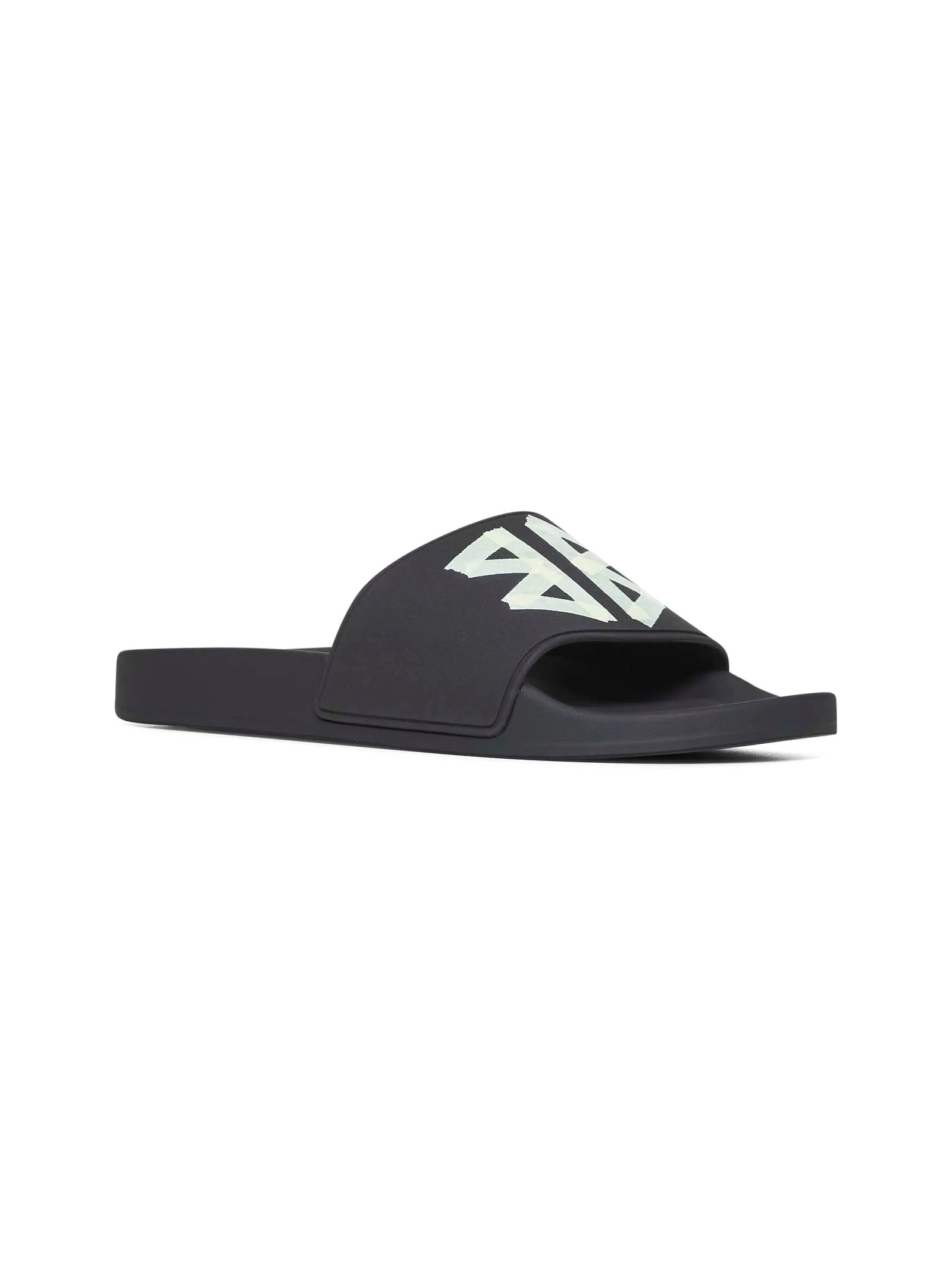 Black rubber Slide Pool sandals
