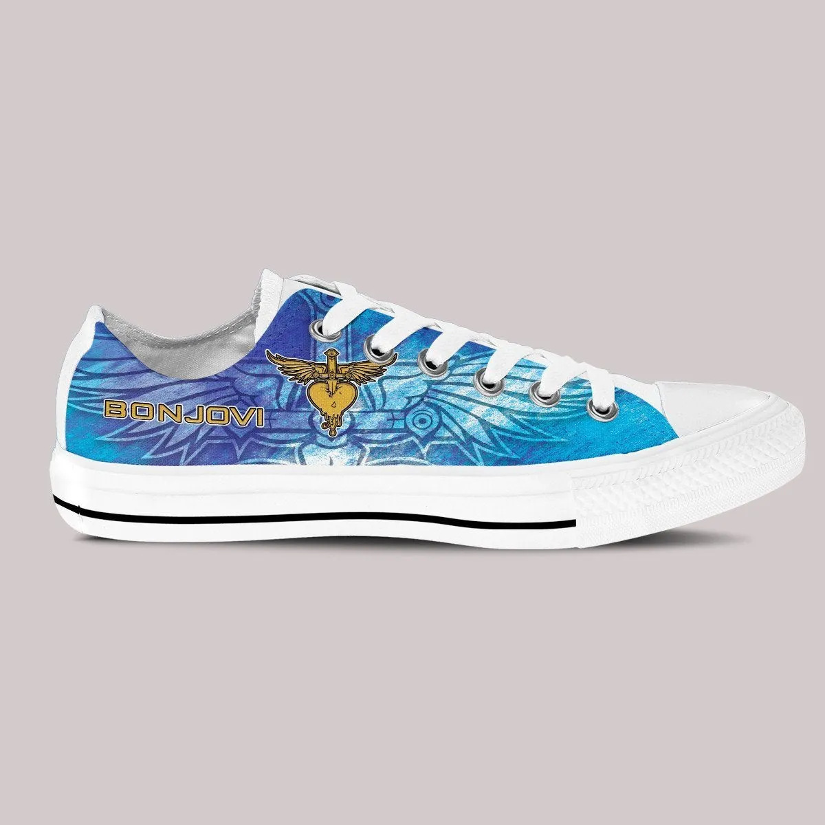 bon jovi logo ladies low cut sneakers