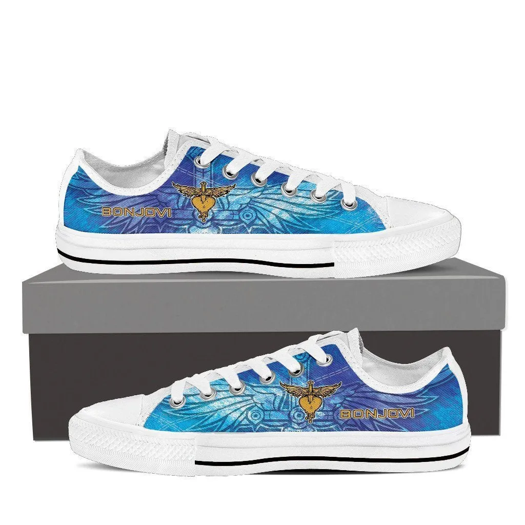 bon jovi logo ladies low cut sneakers