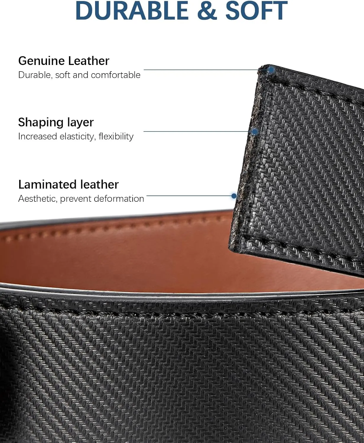 BOSTANTEN Mens Belt Leather Ratchet Belt For Men Dress and Casual with Adjustable Buckle, Trim to Fit