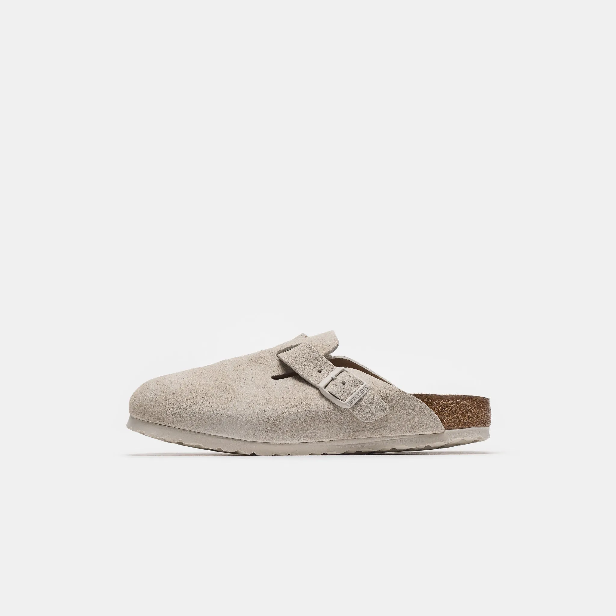 Boston Suede Mule in Antique White