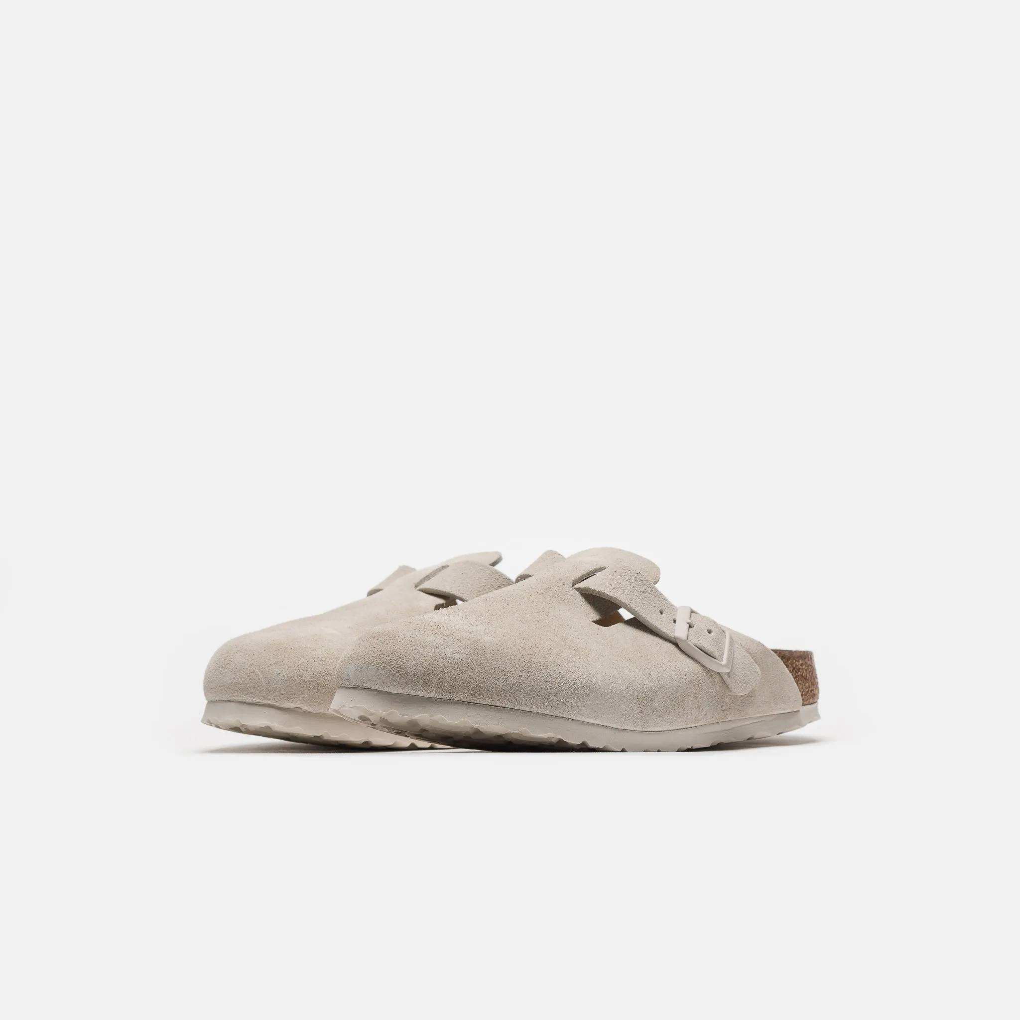 Boston Suede Mule in Antique White