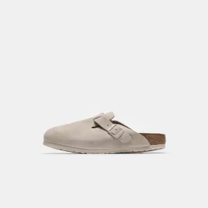 Boston Suede Mule in Antique White
