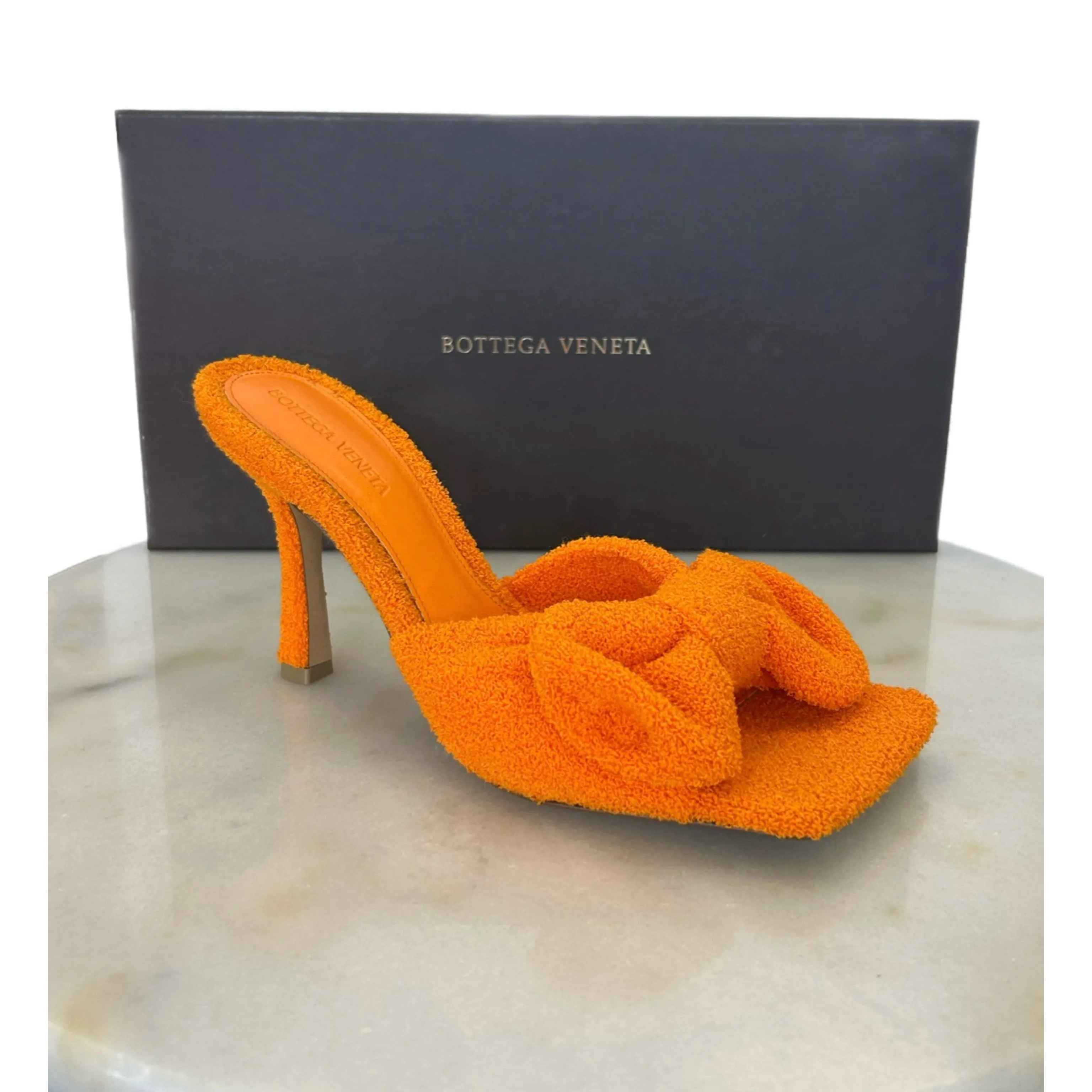 BOTTEGA VENETA - Easy Towel Bow Mule Sandals Sz 39