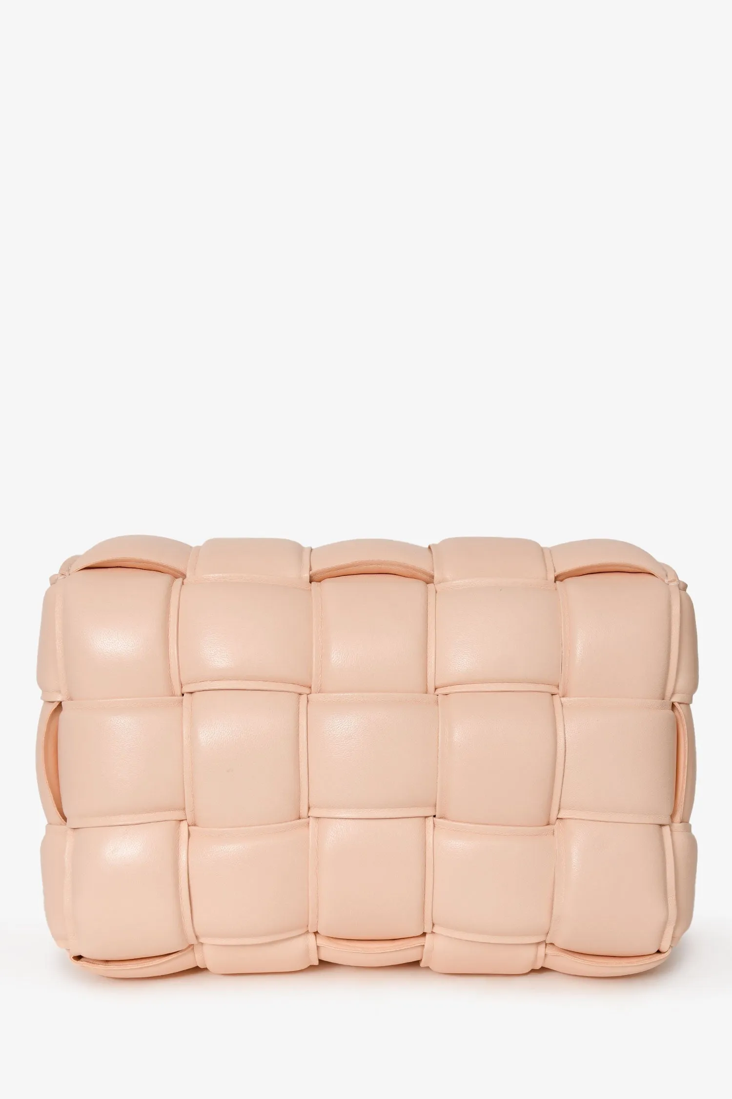 Bottega Veneta Light Pink Leather Padded Cassette Crossbody