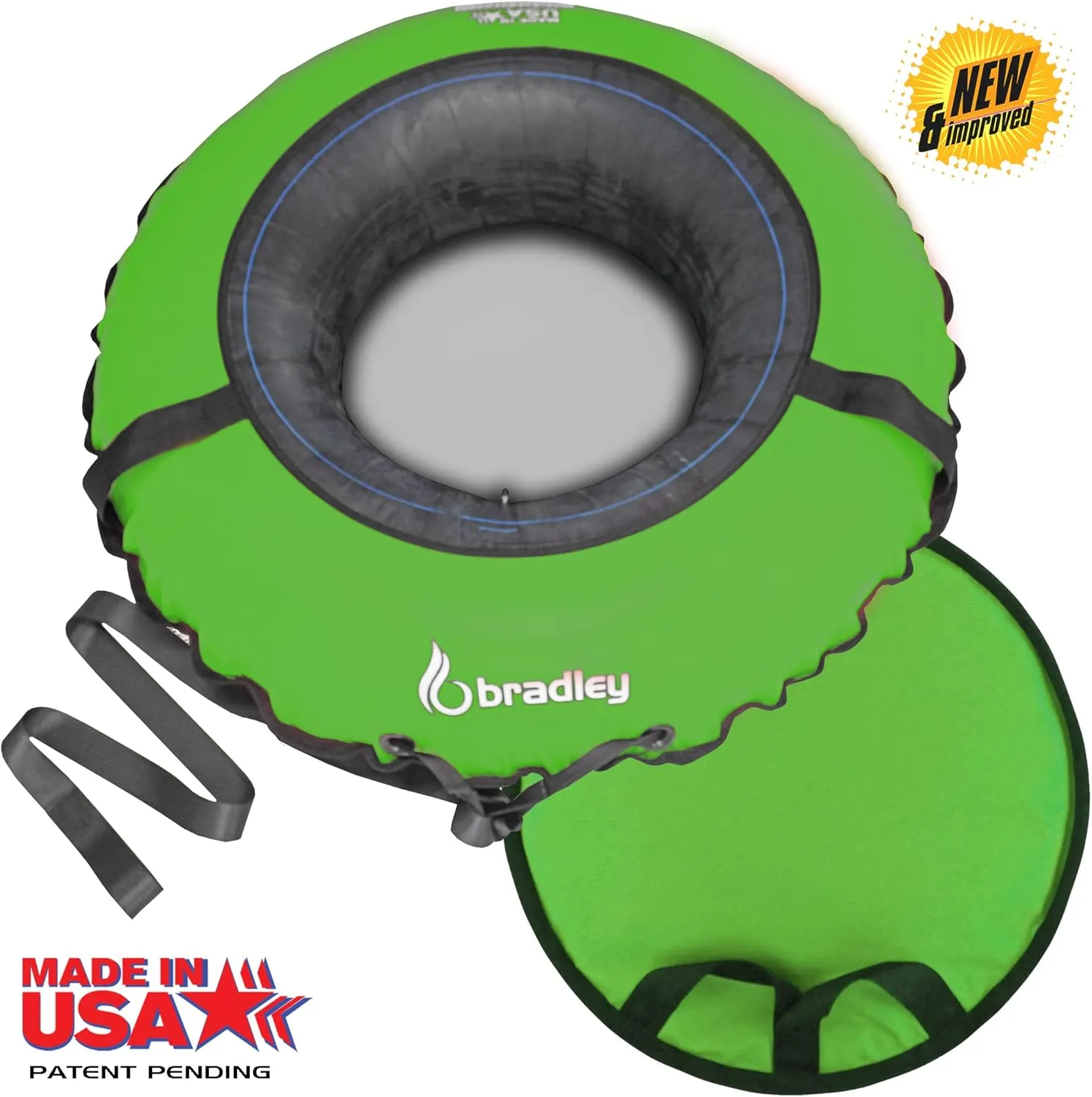 Bradley Heavy-Duty 50" Snow Tube with Reinforced Cover | Rubber Truck Tire Tube Sled for Extreme Sledding, Winter Fun, and Durable Performance in Any Conditions