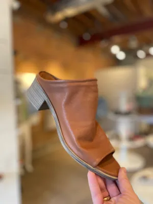 Bueno OCEAN Heeled Mule in Dark Tan