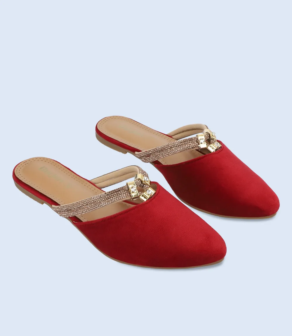 BW10154-RED-Women Mule