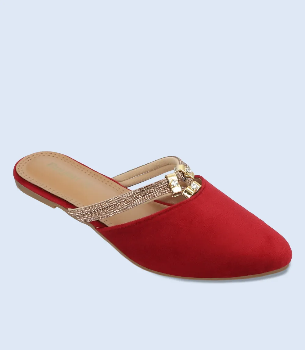 BW10154-RED-Women Mule