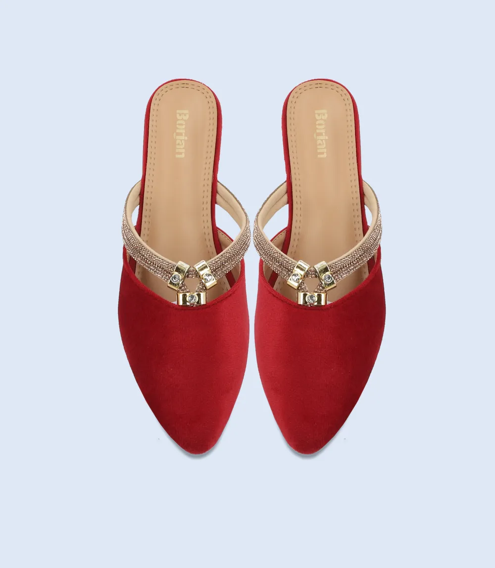 BW10154-RED-Women Mule