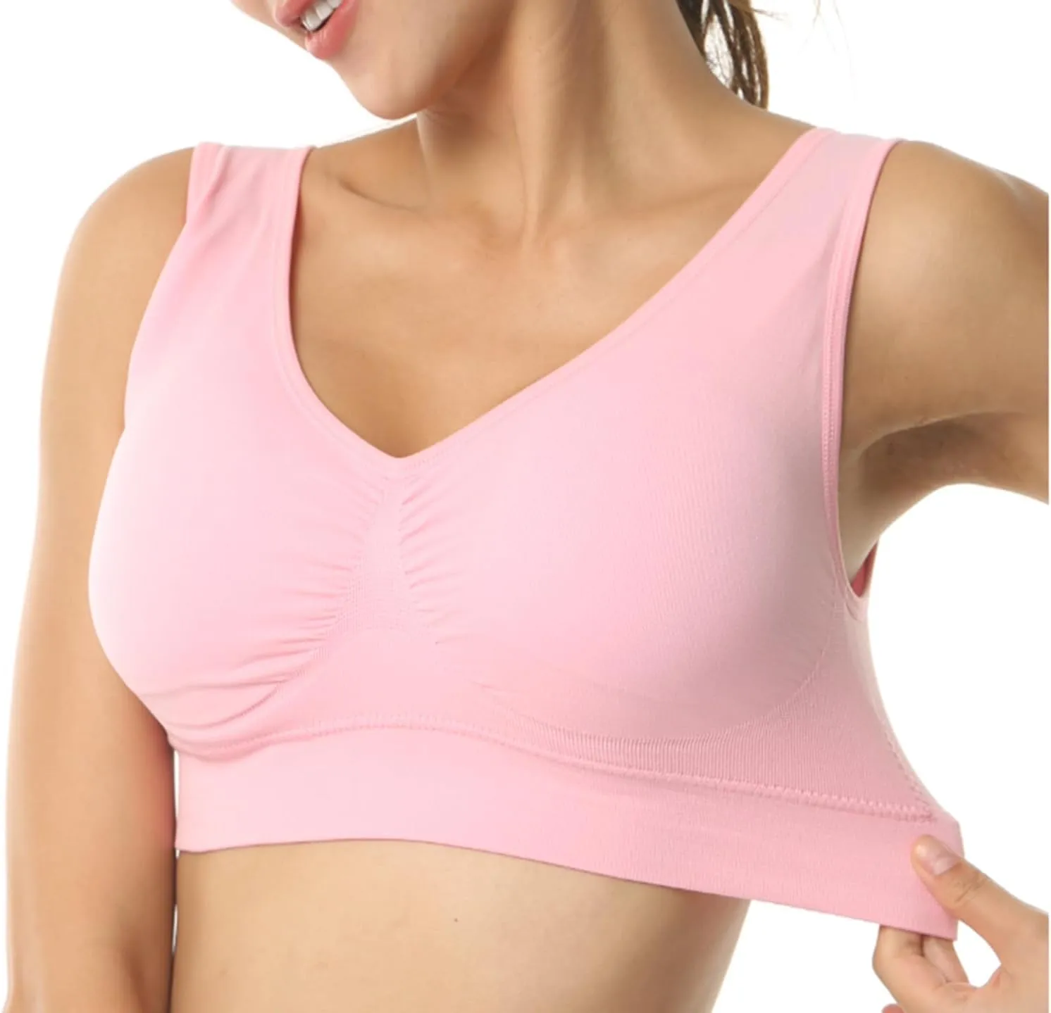 Cabales KINYAOYAO Women's Plus Size High Impact Seamless Racerback Padded Bra