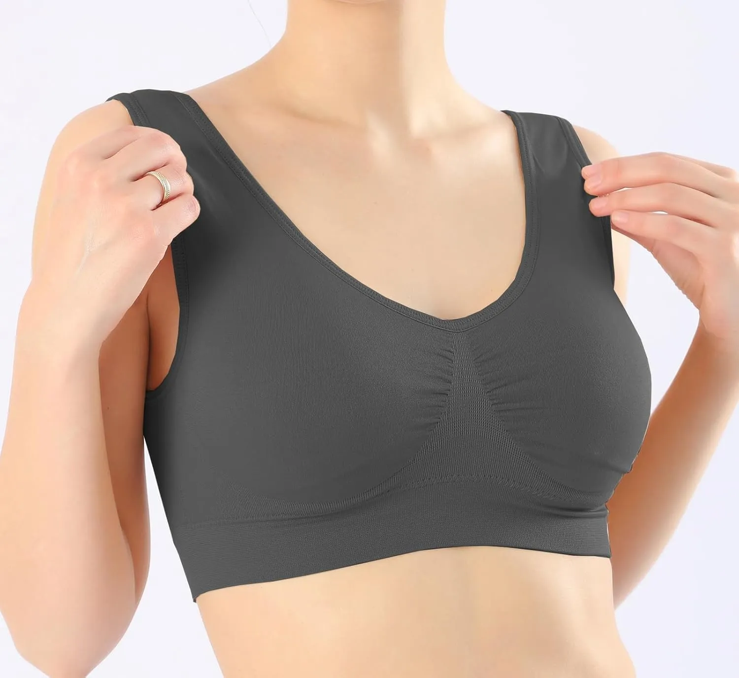 Cabales Women's Seamless Wire Free Bra for Women Removable Padded Comfort Sports Bra