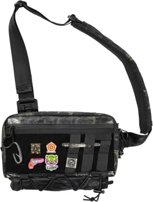 Cache L3 Black Camo Crossbody Shoulder Bag, Men Multipurpose Sling Bag, Chest Backpack Casual Shoulder for Daily Carry