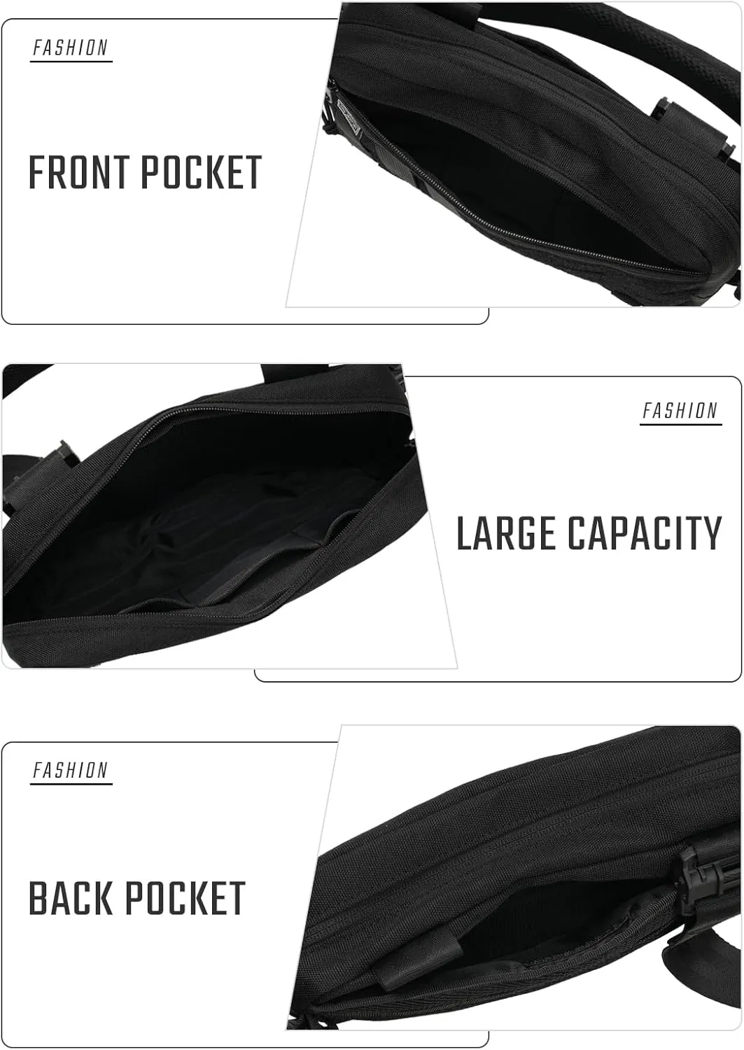 Cache L3C EDC Sling Bag Chest, Lightweight Shoulder Daypack, Travel Hiking Concealed Carry, Crossbody Bag, Tactical Backpack, Hiking Ambidextrous Strap (1000D-Black)